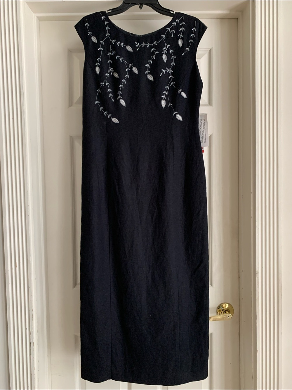 Positive Attitude Black Dress with White Embroidery